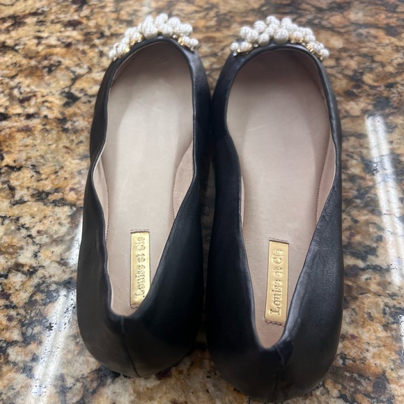 New Louise et Cie Women’s Arella Flat Size 10M Black Pearl Detail Rhinestone 40 - Picture 3 of 11